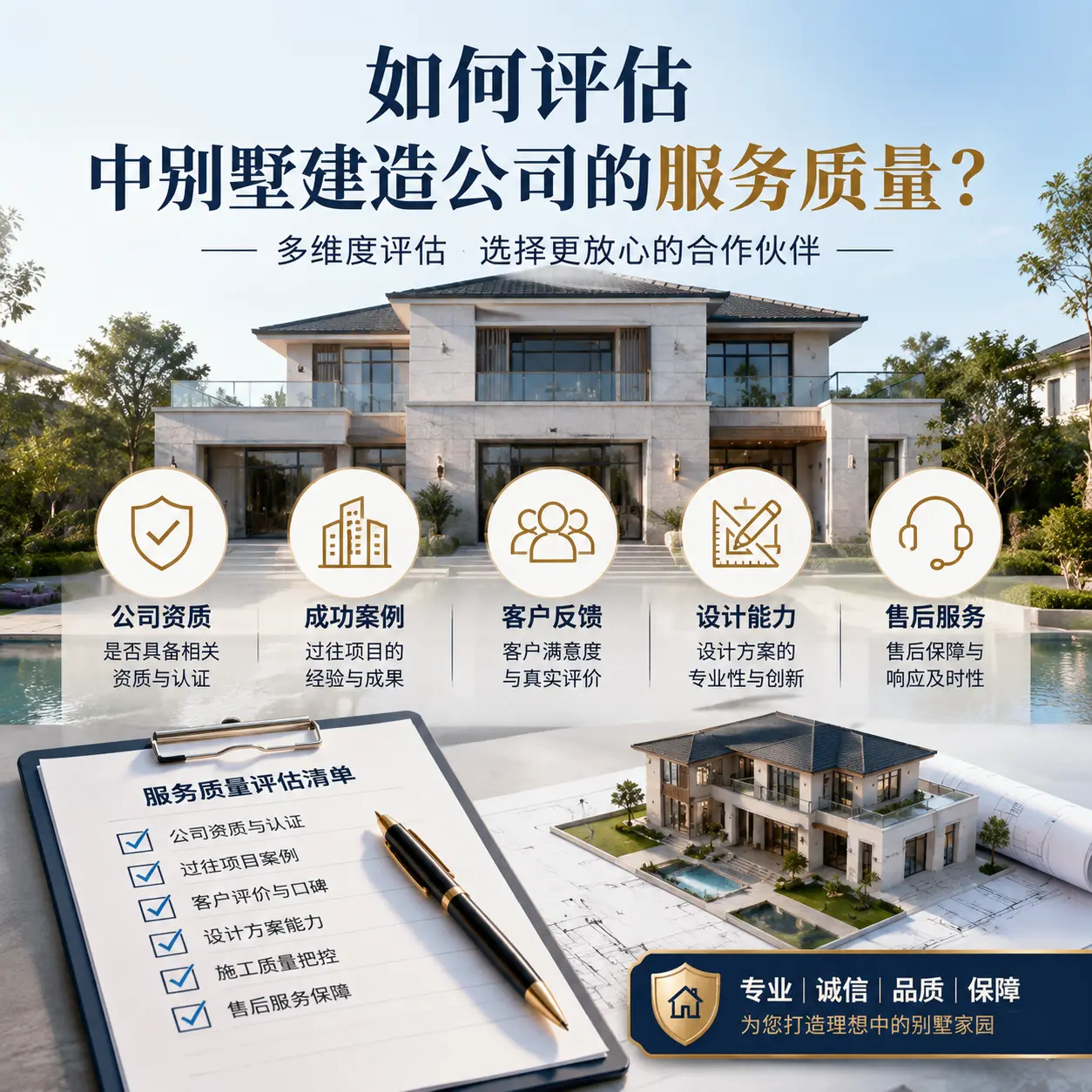 如何评估 赫章 中别墅建造公司的服务质量？