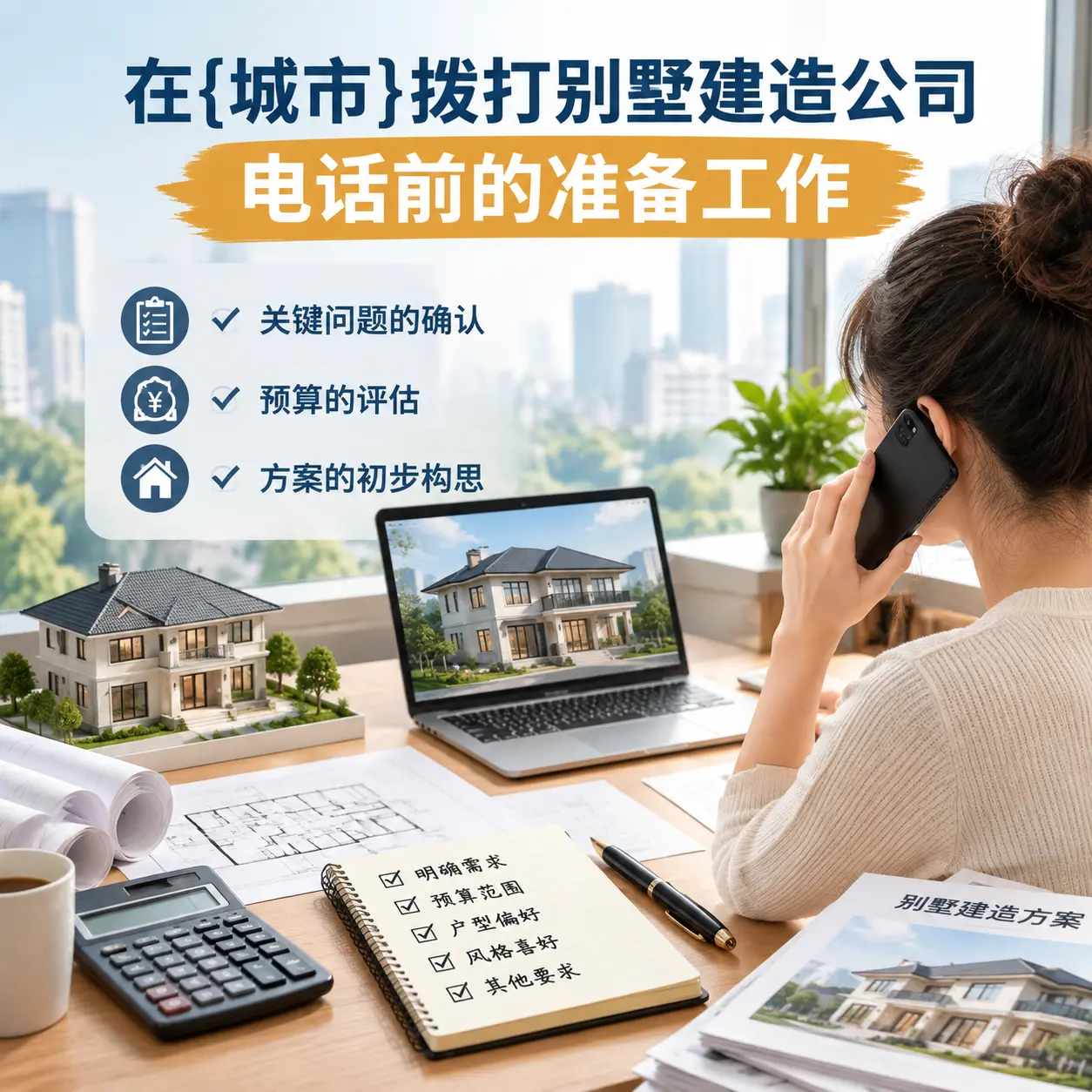 在赫章拨打别墅建造公司电话前的准备工作