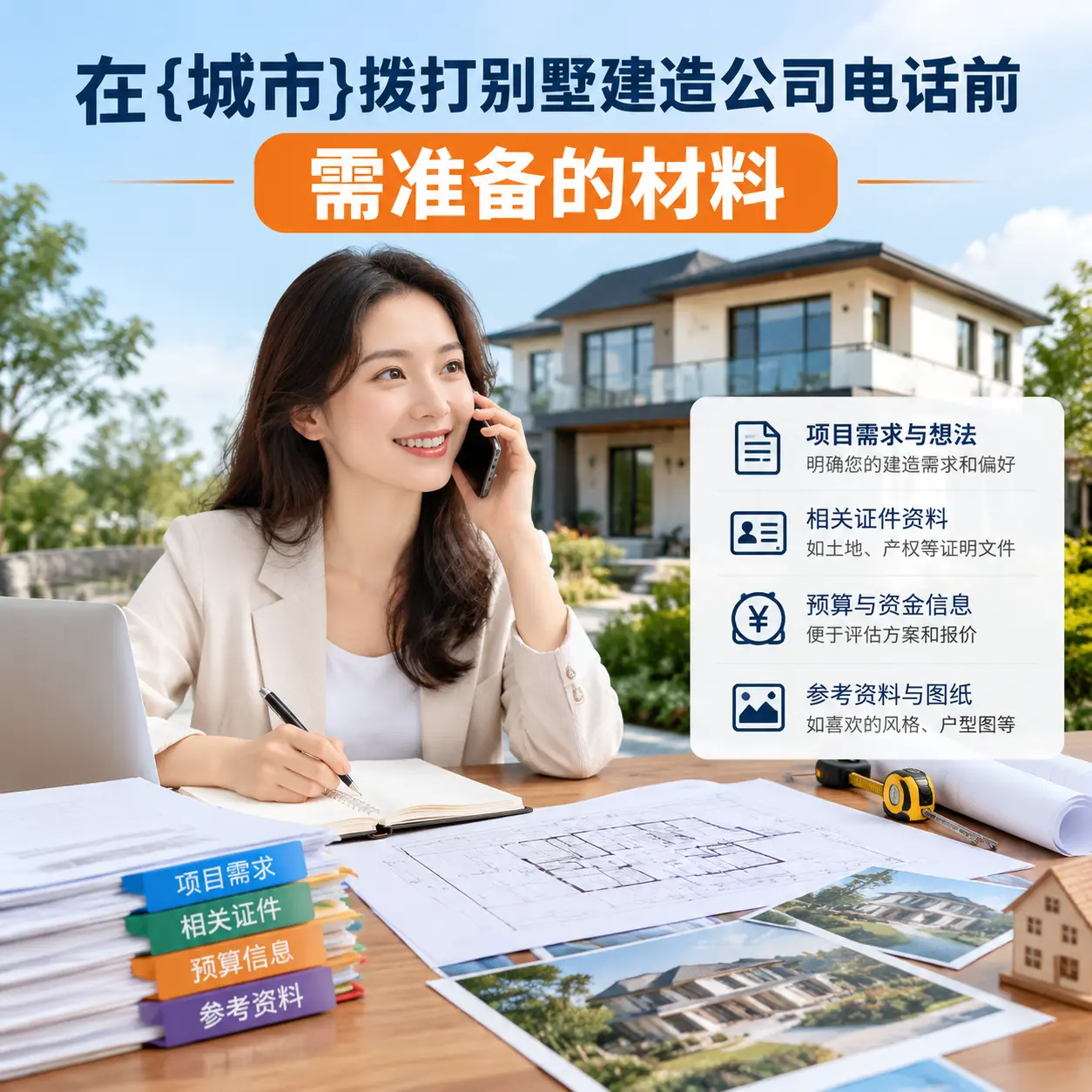 在赫章拨打别墅建造公司电话前需准备的材料